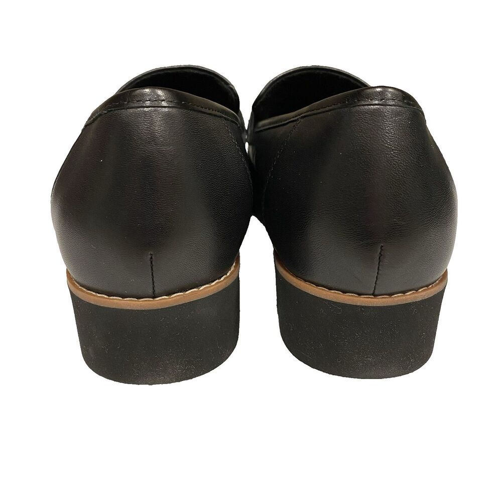 Vionic Cheryl II Lug Penny Loafers Womens 8.5 Black Leather Chunky Sole Shoes - Picture 5 of 7
